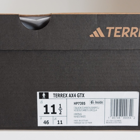 Adidas Mens Terrex Ax4 GTX Gore-Tex Low Hiking Sneaker Shoes Black main image 5